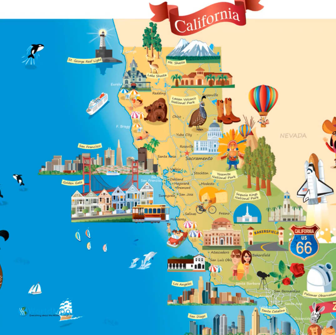 California Tourist Destinations Map